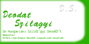 deodat szilagyi business card